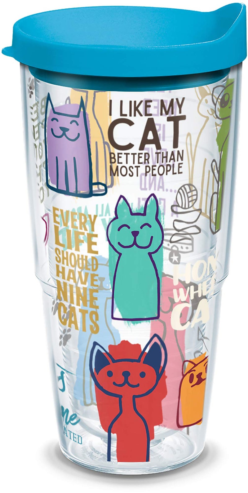 Tervis Cat Sayings Made in USA Double Walled Insulated Tumbler Travel Cup Keeps Drinks Cold & Hot, 24oz, Classic - Image 1